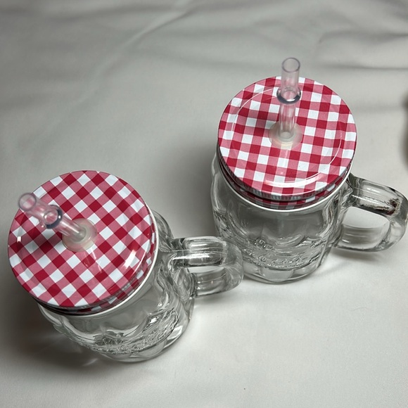 Coca-Cola vintage , set of 2 glasses with hard plastic straws inside never used - Picture 3 of 3